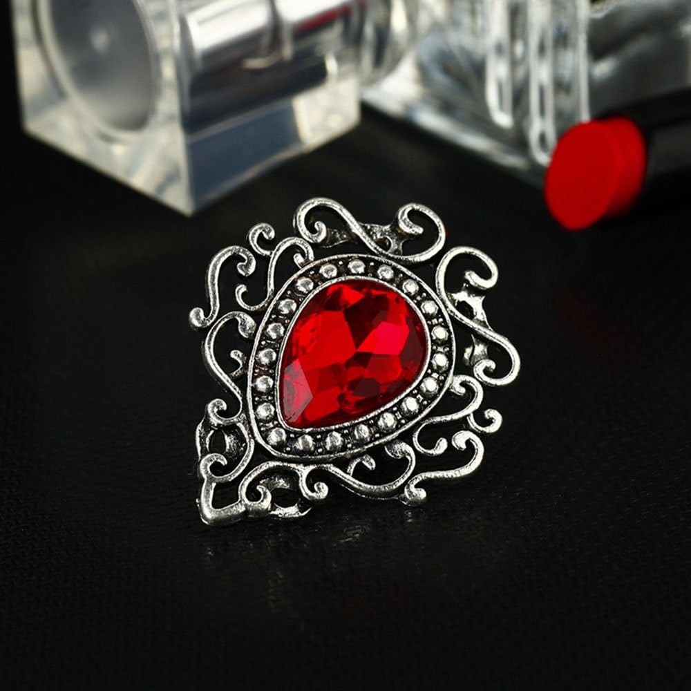 MINGHUA Retro Hollow Flower Waterdrop Gemstone Brooch for Women