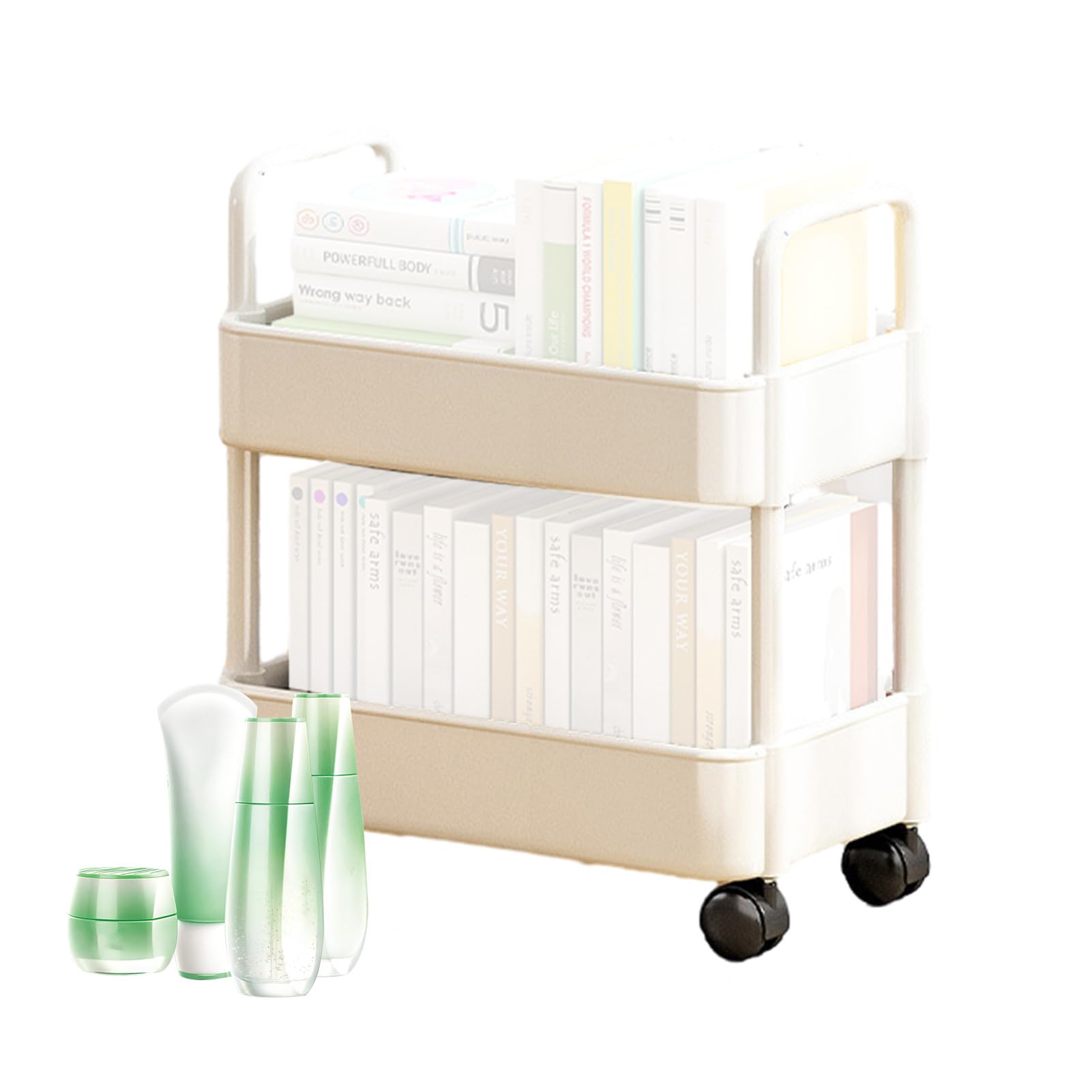 Carrello Scaffale Mobile, Carrello Portaoggetti a 2 Livelli, Carrello Portaoggetti Multifunzionale per Massimizzare lo Spazio, Carrello Portaoggetti, Carrello Portaoggetti Mobile per Cucina Salotto