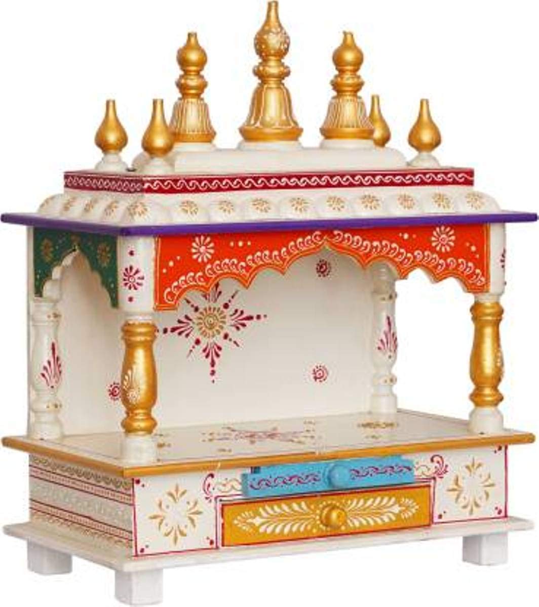 Kamdhenu art and craft Wood Home Temple (15 X 8 X 18 Inch)(Multicolour) - Image 4 thumbnail