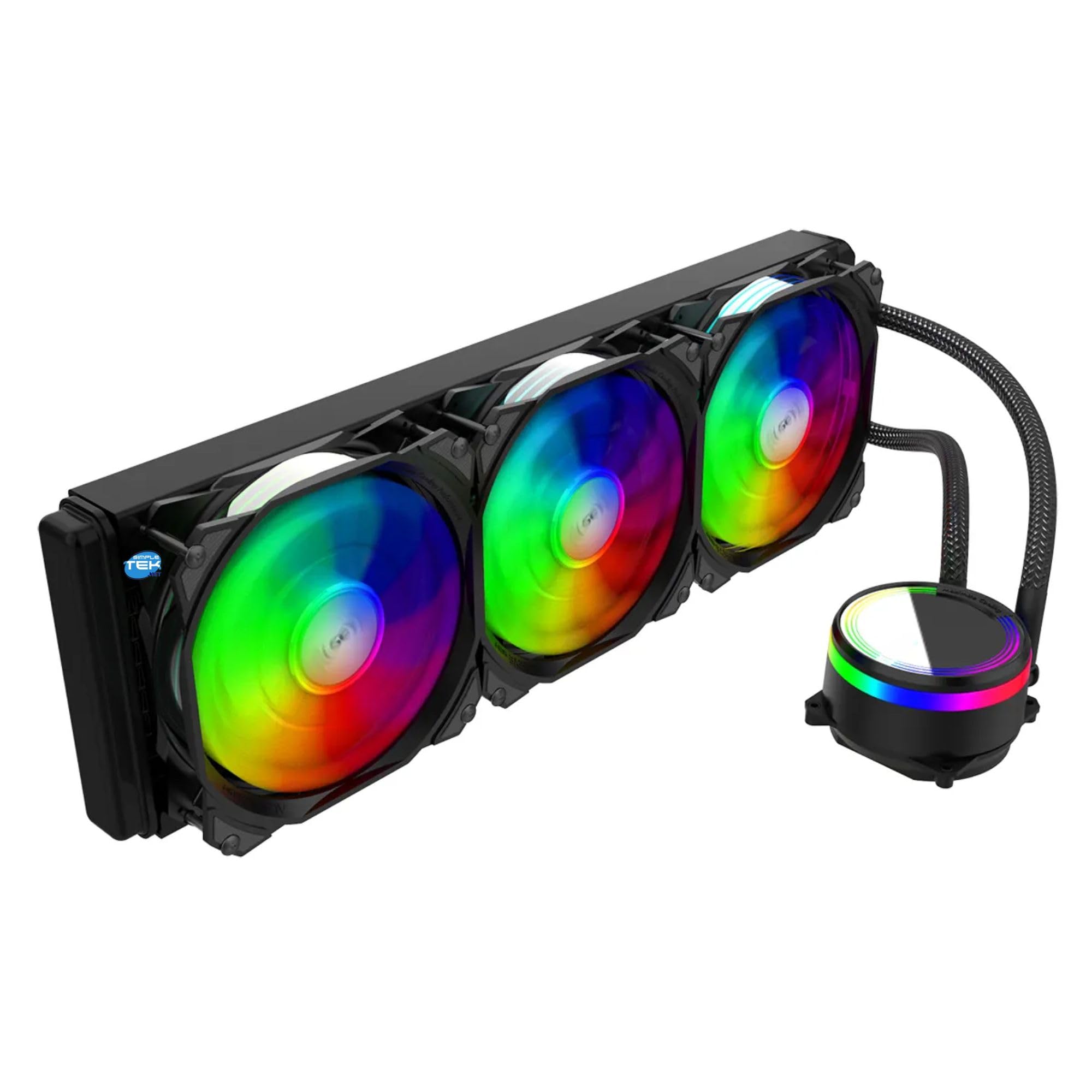 SIMPLETEK - Radiateur à liquide CPU tout-en-un 360 mm RGB | M360 | LGA 115X, 1150, 1151, 1155, 1156, 1200, 1366, 1700, 2011, 2066