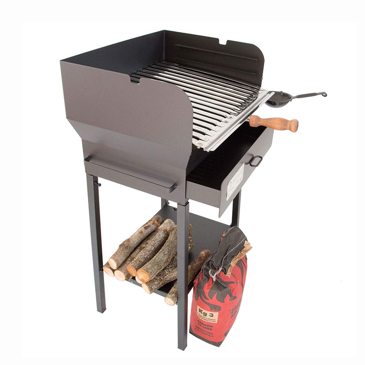 Cruccolini Family Barbecue a Carbone, Nero, 50x40x92 cm