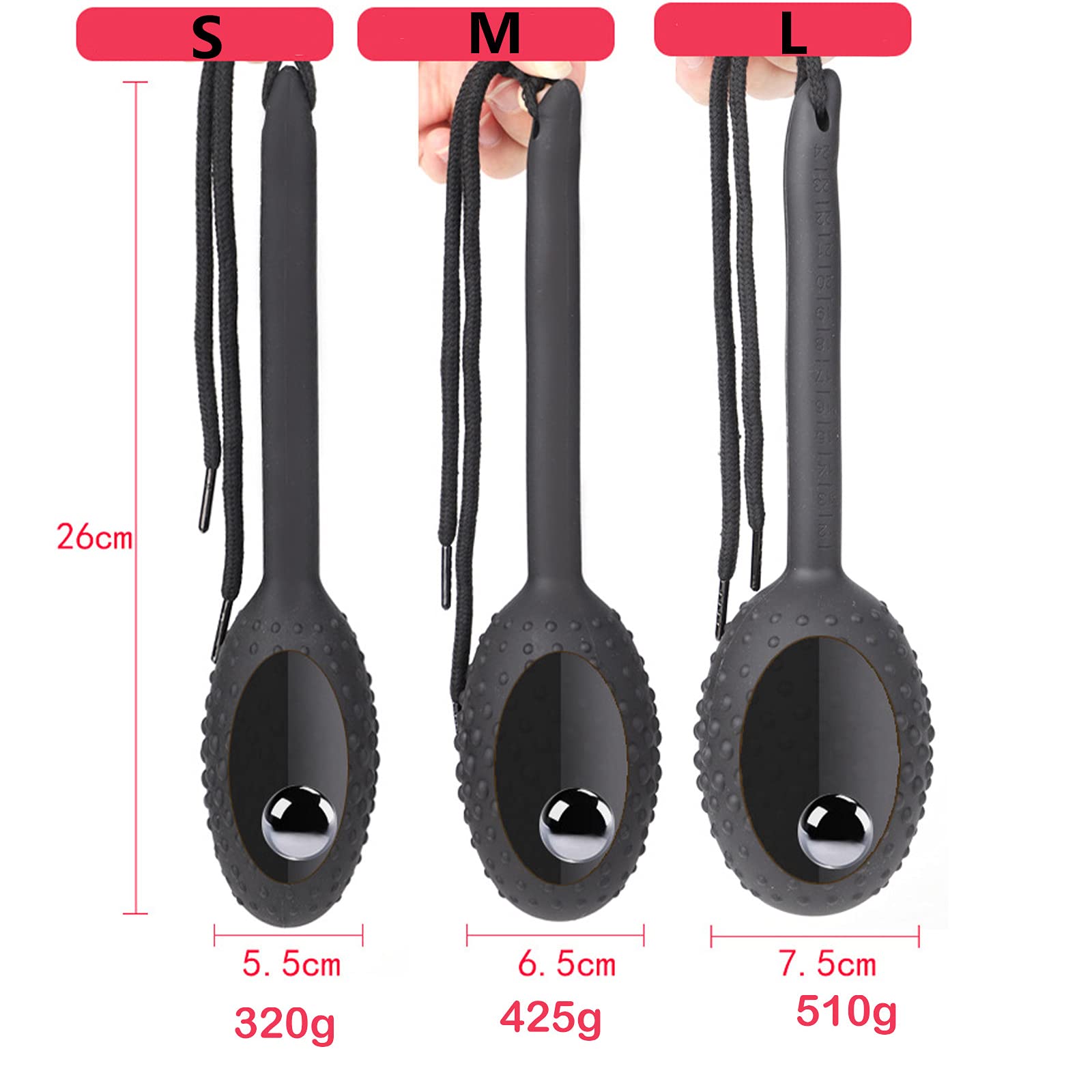Dildo anale Plug anale Butt plug con manico Palline anali Stimolazione della prostata Dilatatore extra large Doccia anale con sfera di metallo Masturbazione Giocattolo sessuale per uomini e donne(Ø7.5