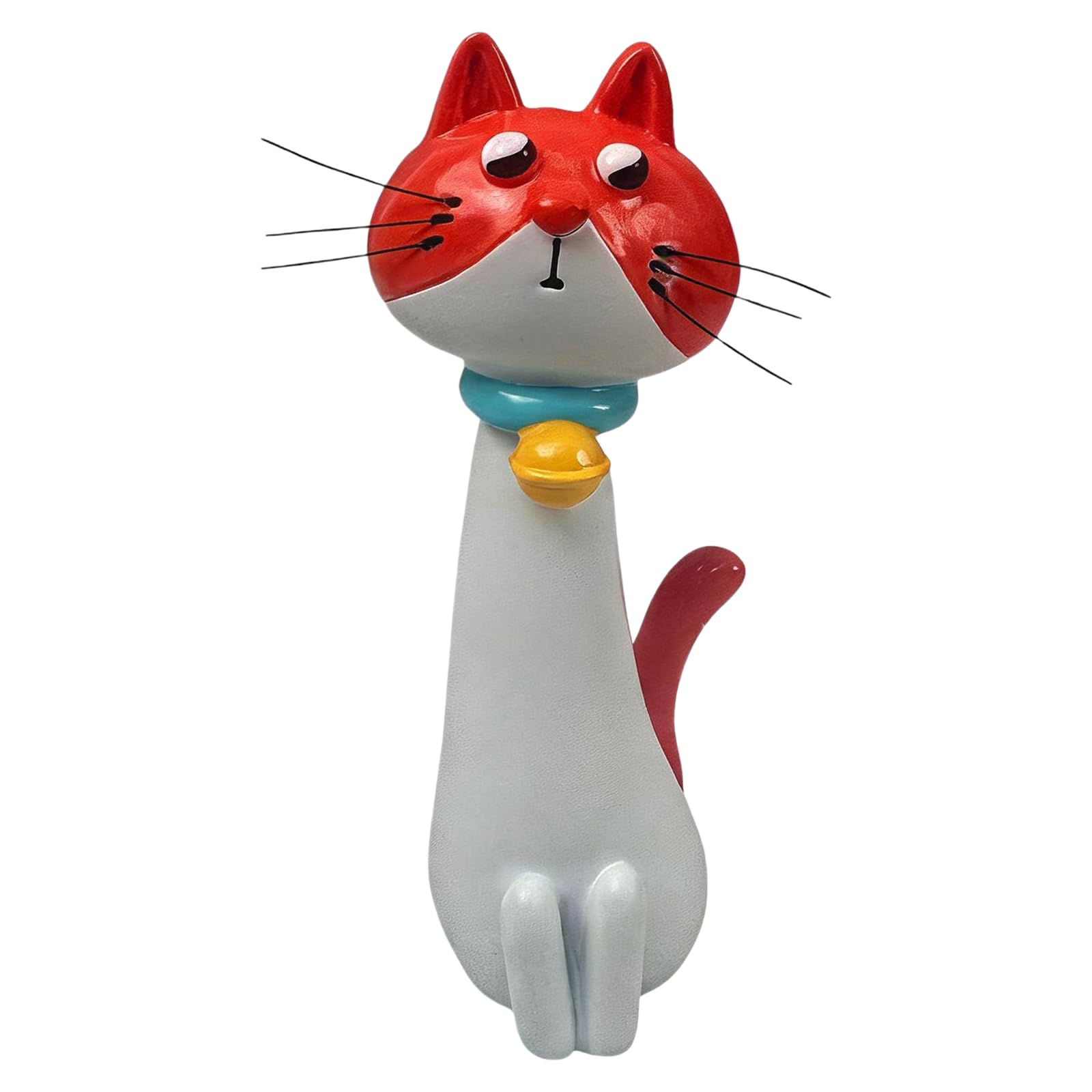 Introti Handcrafted Quirky Cat Vase Multi-Purpose Funny Small Flowers Planter Resin Whimsical Blooms Pot for Desk/Shelf/Boho Home Decor (Cream ginger cat)