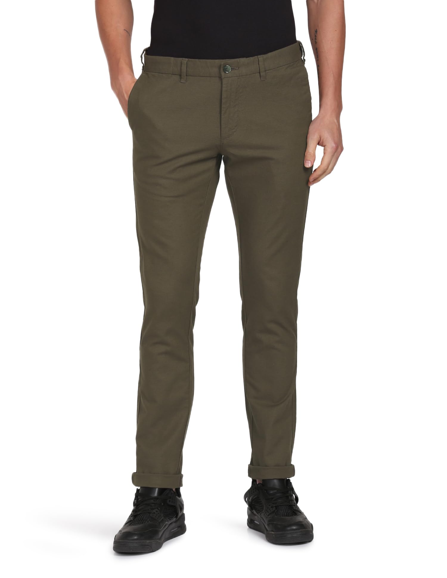 Arrow Men Smart Flex Bronson Slim Fit Trousers