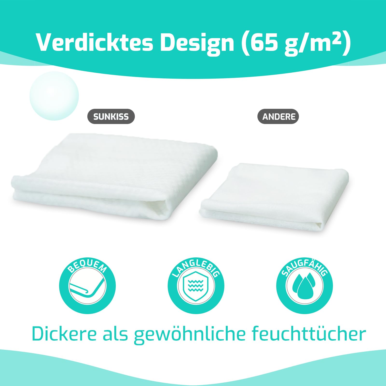 SUNKISS Trustplus Feuchttücher für Erwachsene, Extra Dick 20x30 cm Körperreinigungstücher mit Aloe für ältere Inkontinenz & Reinigung, 200 Stück (4 Packungen mit 50)