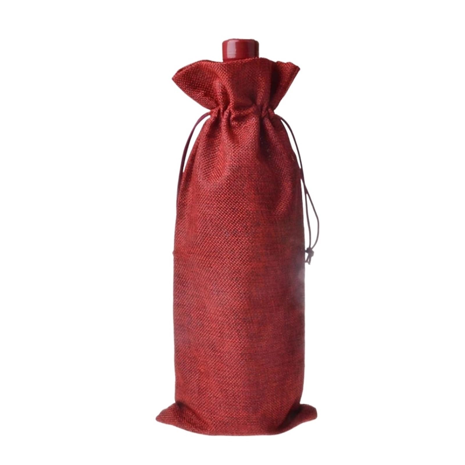 Lot de 12 sacs à vin en toile de jute pour bouteille de vin, champagne, pochette d'emballage pour fête de mariage, couleur aléatoire, One Size, Style unique