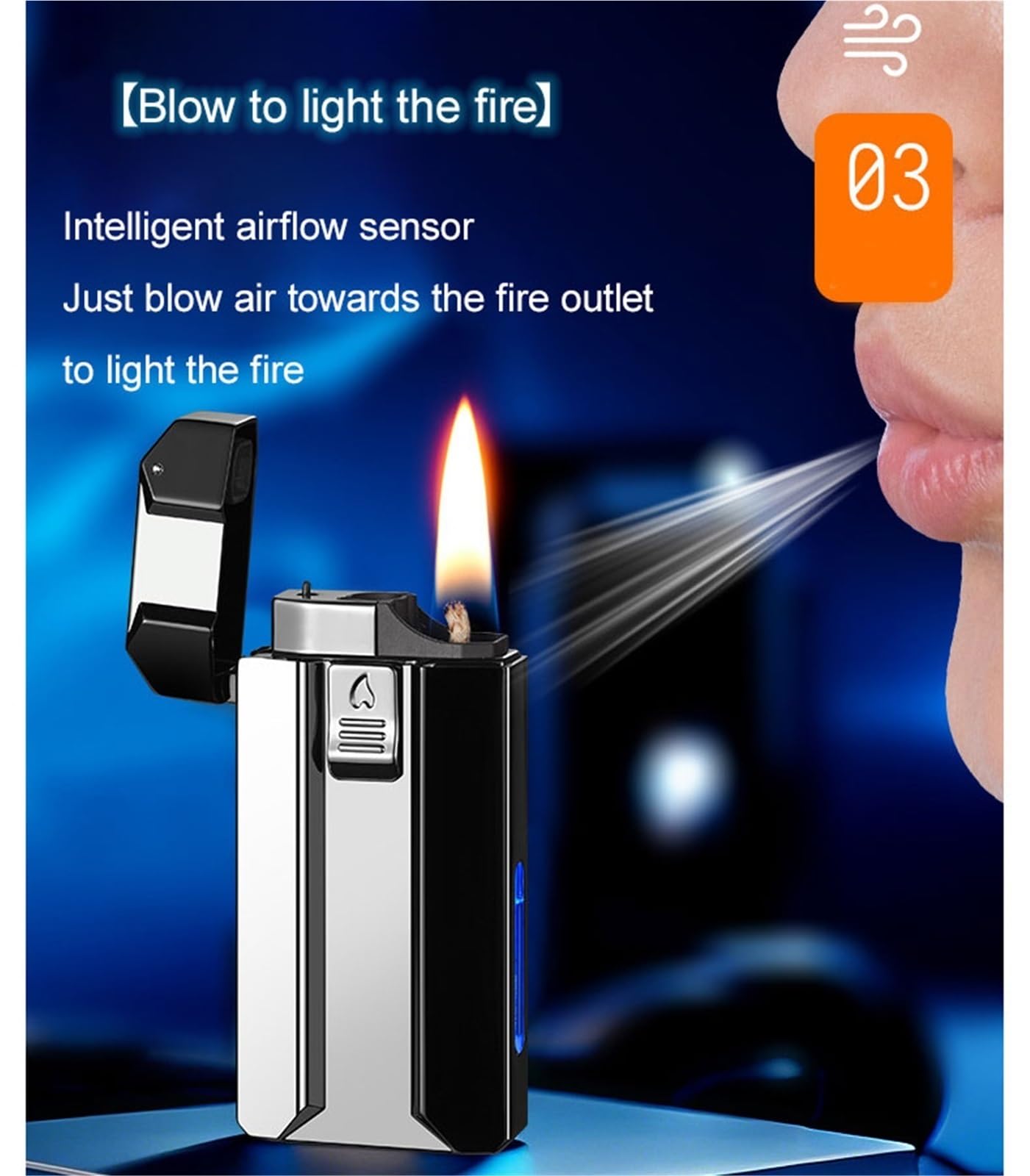 Encendedor de doble llama: butano y queroseno recargable, llama de chorro/suave, tanque de combustible visible, diseño de metal duradero, perfecto para el uso diario