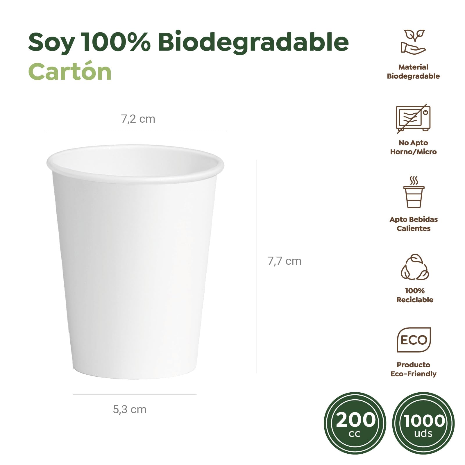 Horeca Collection MAXI PRODUCTS - Bicchieri da caffè usa e getta bianchi - Bicchieri di cartone - Bicchieri usa e getta Catering - Bicchieri caffè da asporto - Adatto per bevande calde e fredde (200