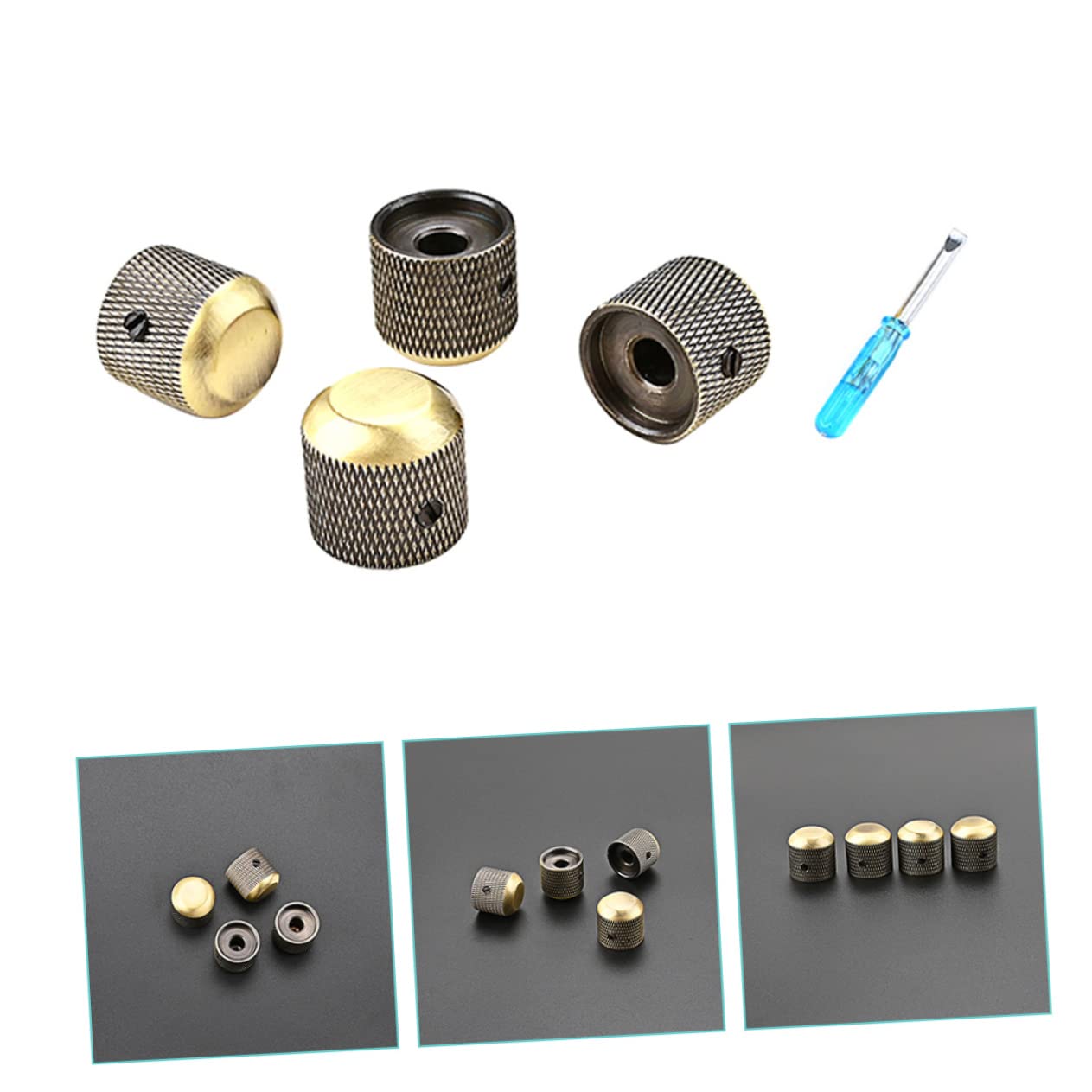 Yardwe 4pcs Guitar Sound Knobs Volume Control Knobs for Electric Guitars Bass Replacement and Amplifiers