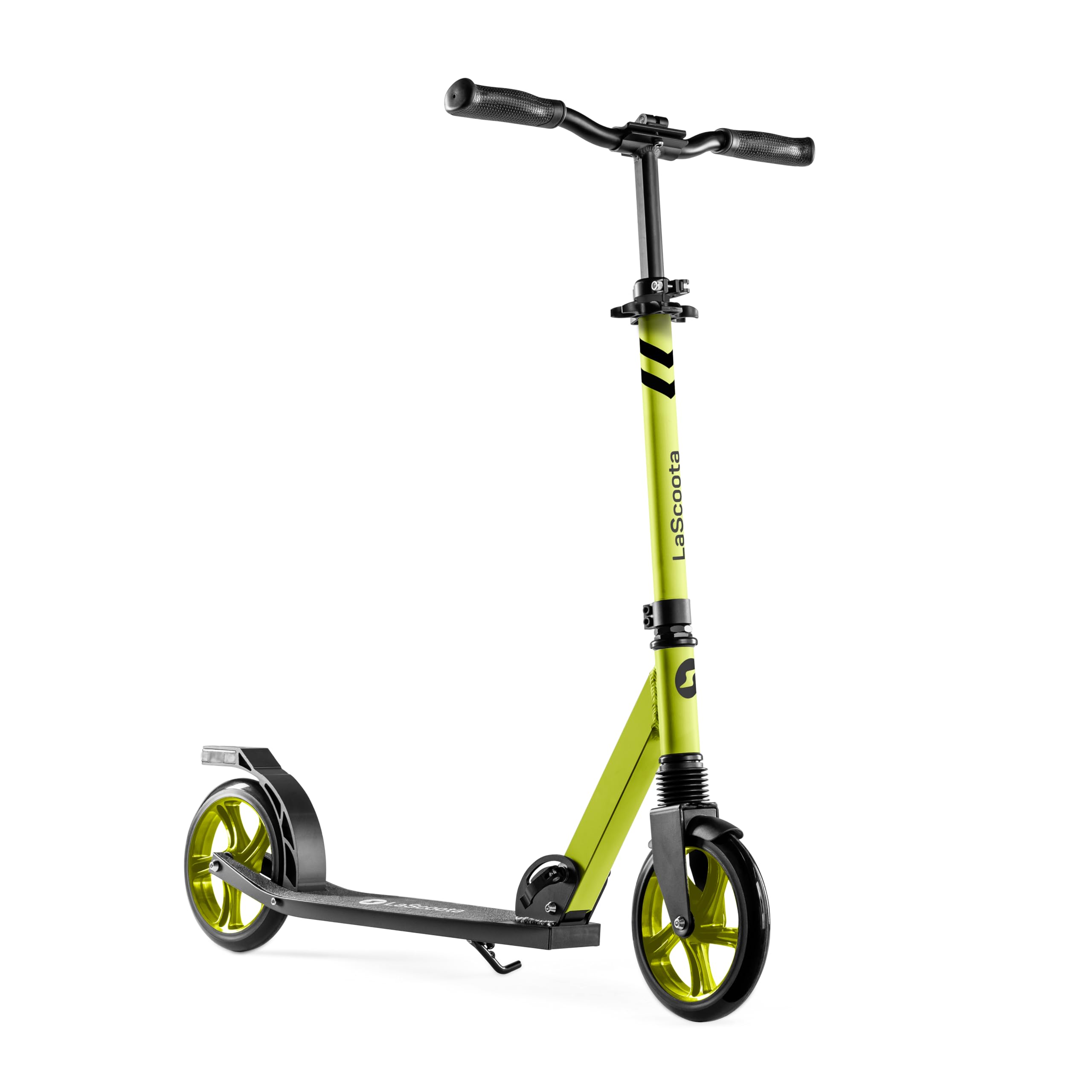 LaScoota Kick Scooter for Kids Ages 6+, Teens &amp; Adults, Large 8" Sturdy Urethane Wheels. Adjustable Handlebar, Lightweight, Foldable, 220lbs Max Load