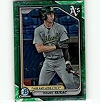 2024 Bowman Chrome Prospects Refractor Lunar Glow #BCP-42 Daniel Susac Oakland Athletics RC Rookie Official MLB Baseball Trading Card