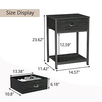 Amazon.com: Nightstands Set of 2, Industrial End Table with