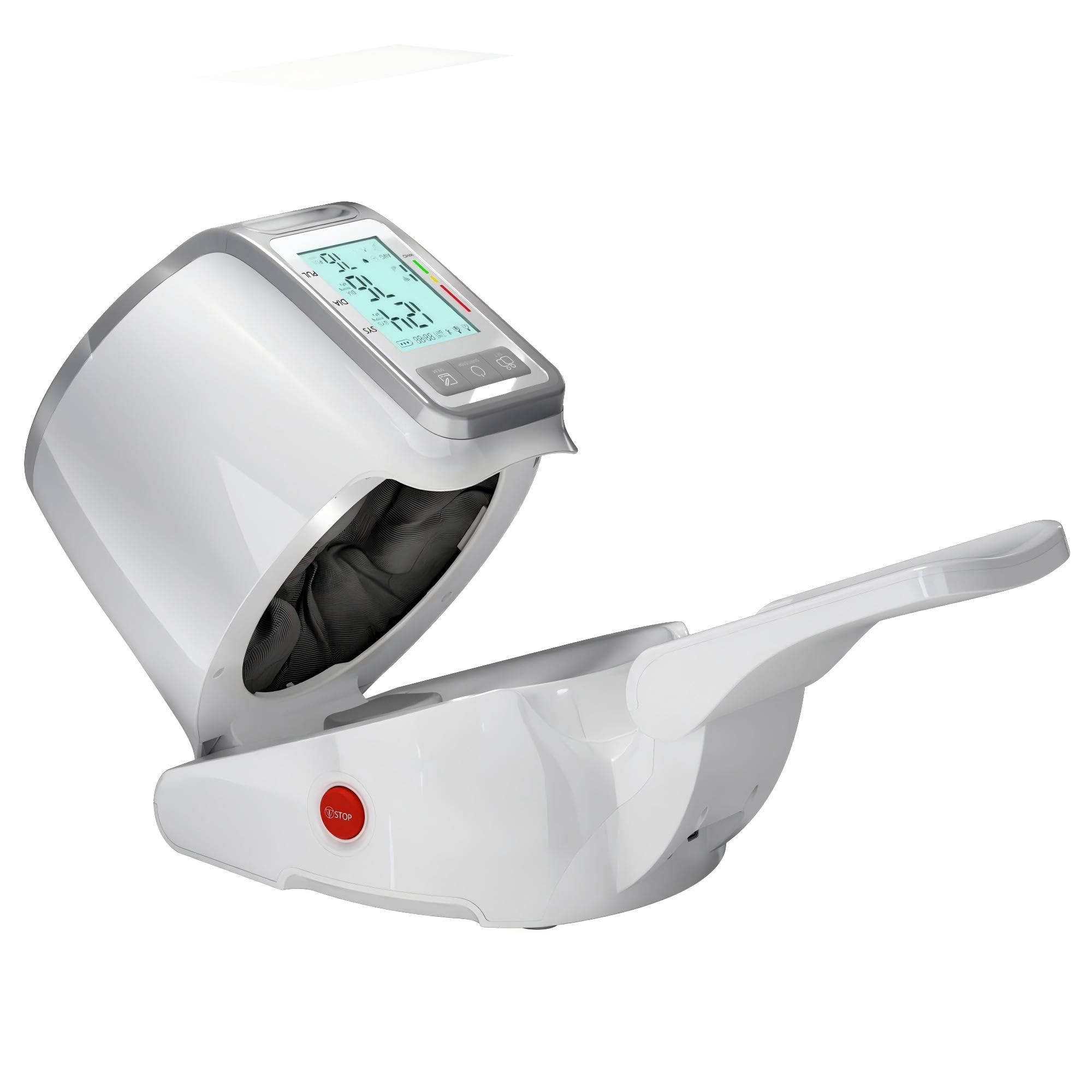 Photo 1 of Neubutyan Upper Arm Blood Pressure Monitor for Home Use, Large Backlit LCD, Automatic Cuff Expands to 7.1"-16.5", One-Touch Barrel-Type Blood Pressure Monitors, Dual User 99x2 Memory, White