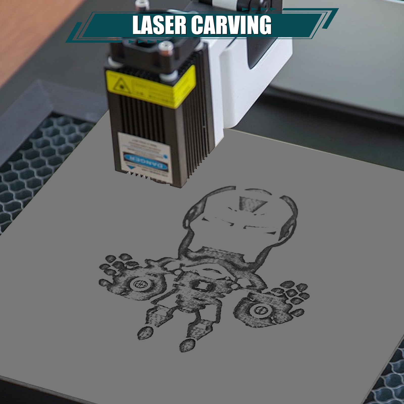 APACALI 6 timbri in gomma laser da 3 mm, 30 x 30 cm, per incisione laser, fondo morbido grigio per inchiostro, blocchi artigianali fatti a mano