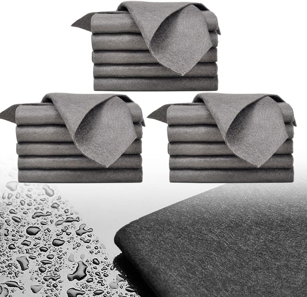 Magic Paños de limpieza de microfibra, toallitas reutilizables para el hogar, cocina, coche, paquete de 10 (20 x 30 cm) gruesos para una mayor absorción y durabilidad