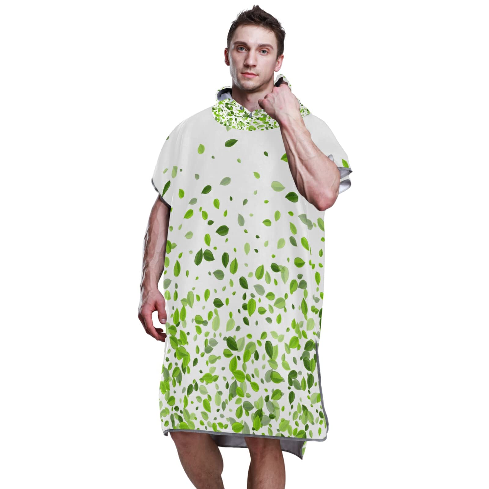 Poncho de surf avec capuche et poche, séchage rapide, en microfibre, pour bain, plage, extérieur