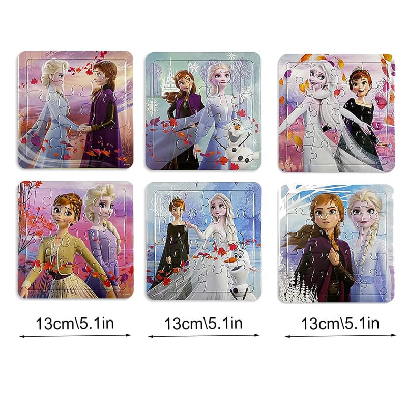 Cartoon Puzzle Kinder ab 3 4 5 Jahre, Anime Prinzessin 6 in 1 Kinderpuzzle, Puzzle Gehirntraining Spielzeug für Kinder, Kinderpuzzle Rahmenpuzzle für Jungen Mädchen ab 3 4 5 Jahren