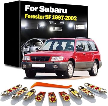 8Pcs LED Interior Dome Map Luggage Light Kit, for Subaru Forester SF 1997 1998 1999 2000 2001 2002 Signal Lamp Accessories