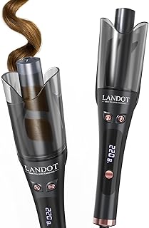 LANDOT Automatic Rotating Curling Iron 1-Inch - Versatile Styling for Salon Waves, Curls & Spirals