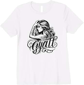 Awich × FAFI 098 Booty Gyal Tee ＜WHITE＞ Amazon.com: Womens Gyatt sexy curvy tattoo style typographic
