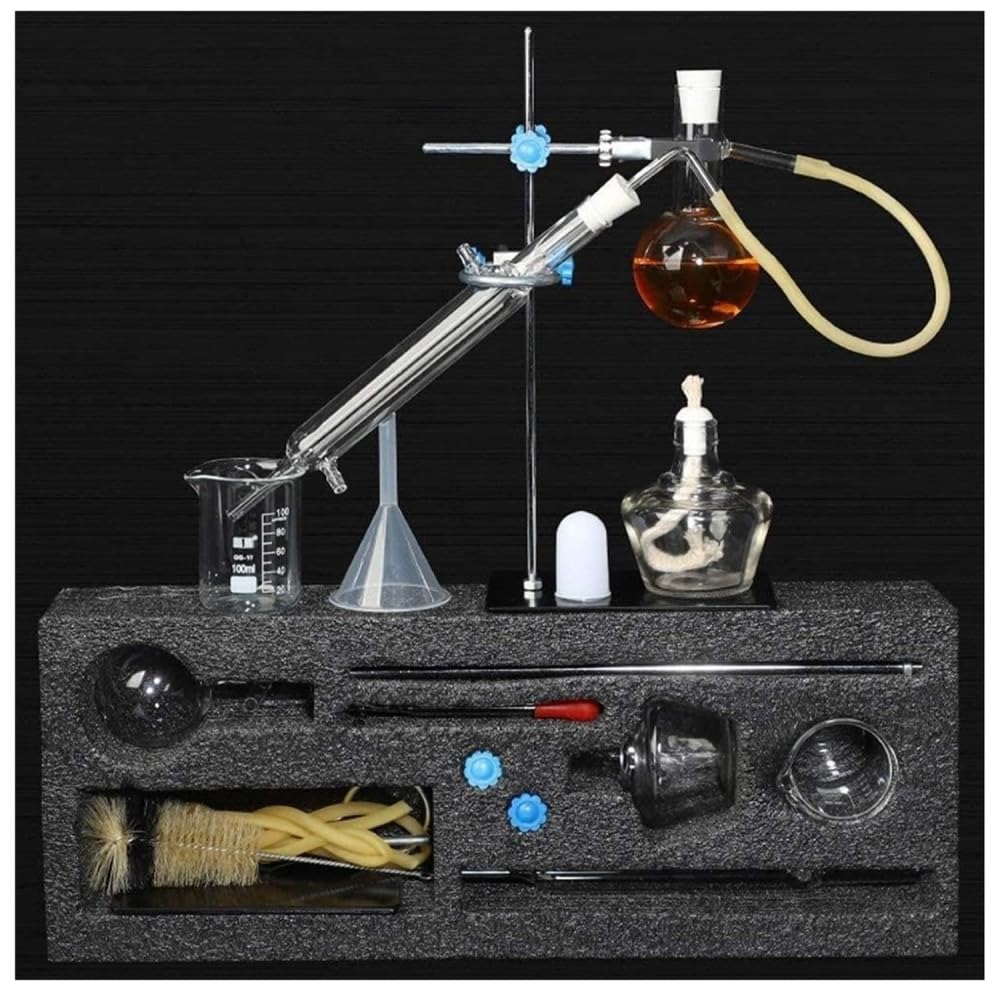Distillation Appareil Distiller, Distillateur Huile Essentielle 100ml, Kit De Distillation De Verrerie De Laboratoire, Alambic pour Huiles Essentielles