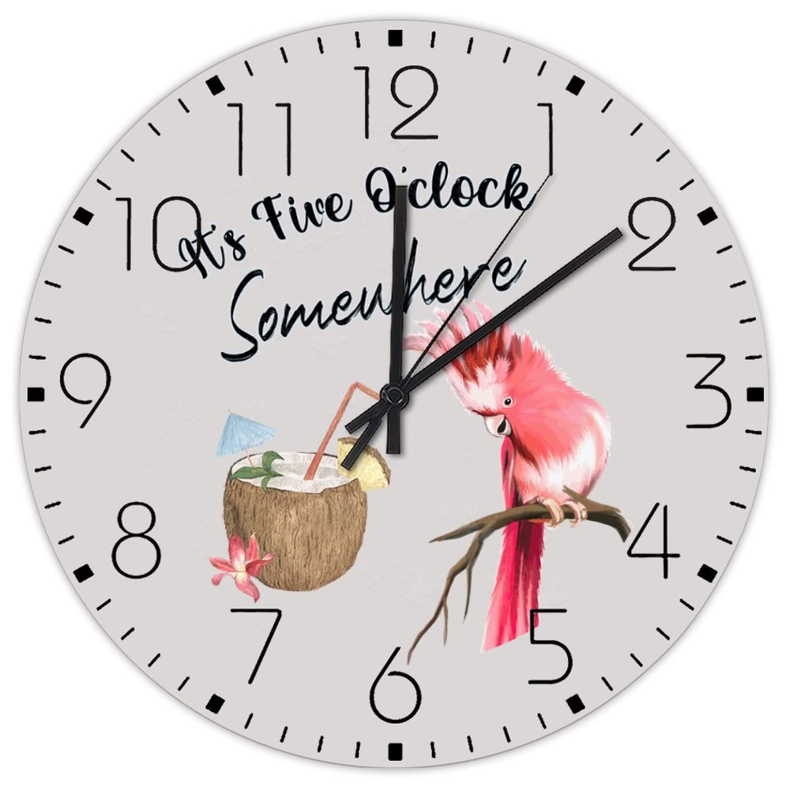 Horloge murale silencieuse en bois rustique de 30,5 cm pour salon et bar