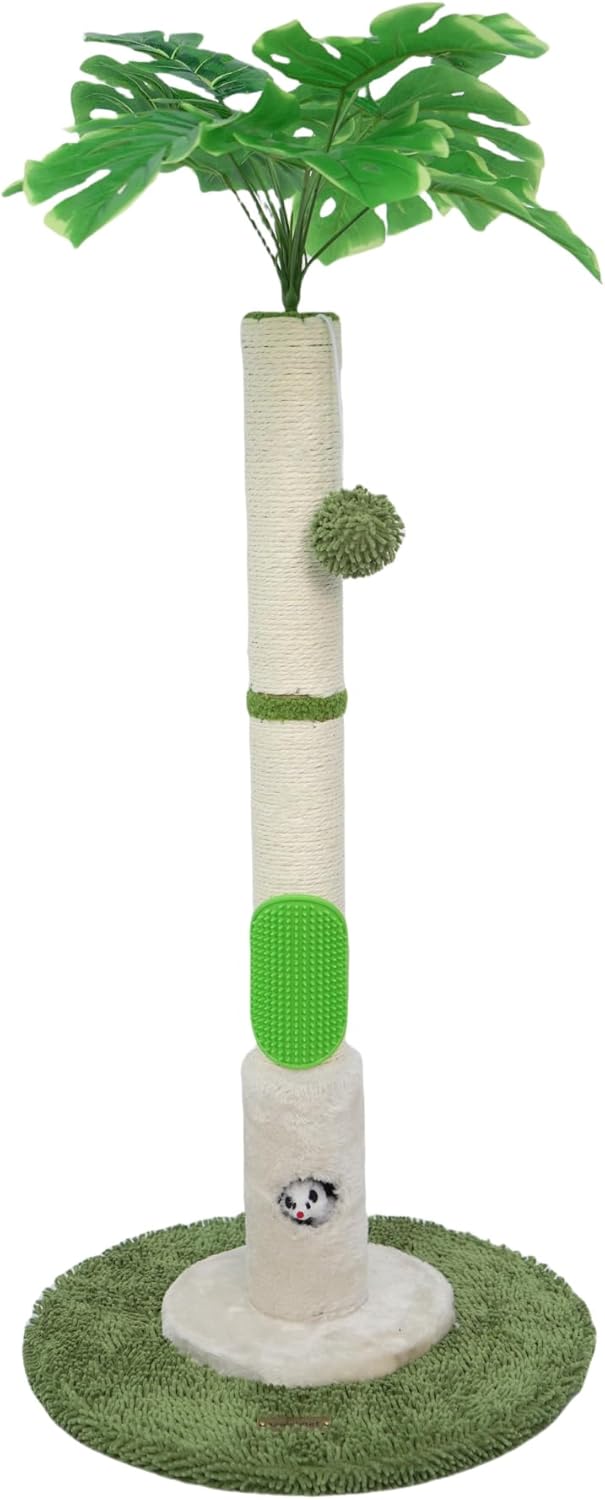 35″ Tall Cat Scratching Post with sisal Hanging Interactive Ball, Suitable for Large Adult Cat, Kitten, and All Type of Cats