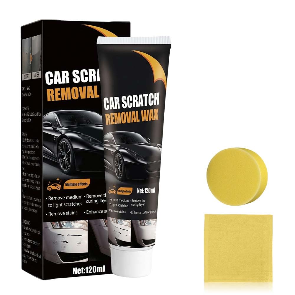Schneller Kratzer Entferner Auto, 2026 Neu Kratzerentferner für Auto Autopolitur, 120ml Lack Reparatur Polieren mit Schwamm Paste Für Cars Verschiedene Oberflächen Reparatur Polieren Paste (1PCS)