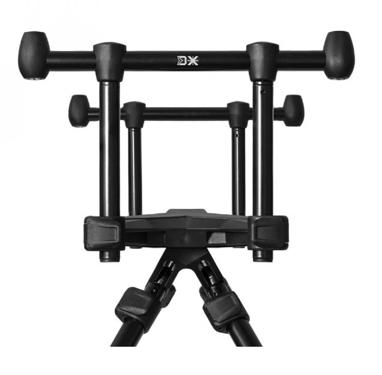 Delphin Support De Canne À Pêche, Rod Pod Bronx 2G Stalx - Pour 2 Cannes À La Carpe Stalking | Avec Housse De Transport | Hauteur Et Largeur Réglables | Idéal Pour Les Postes Étroits | Aluminium
