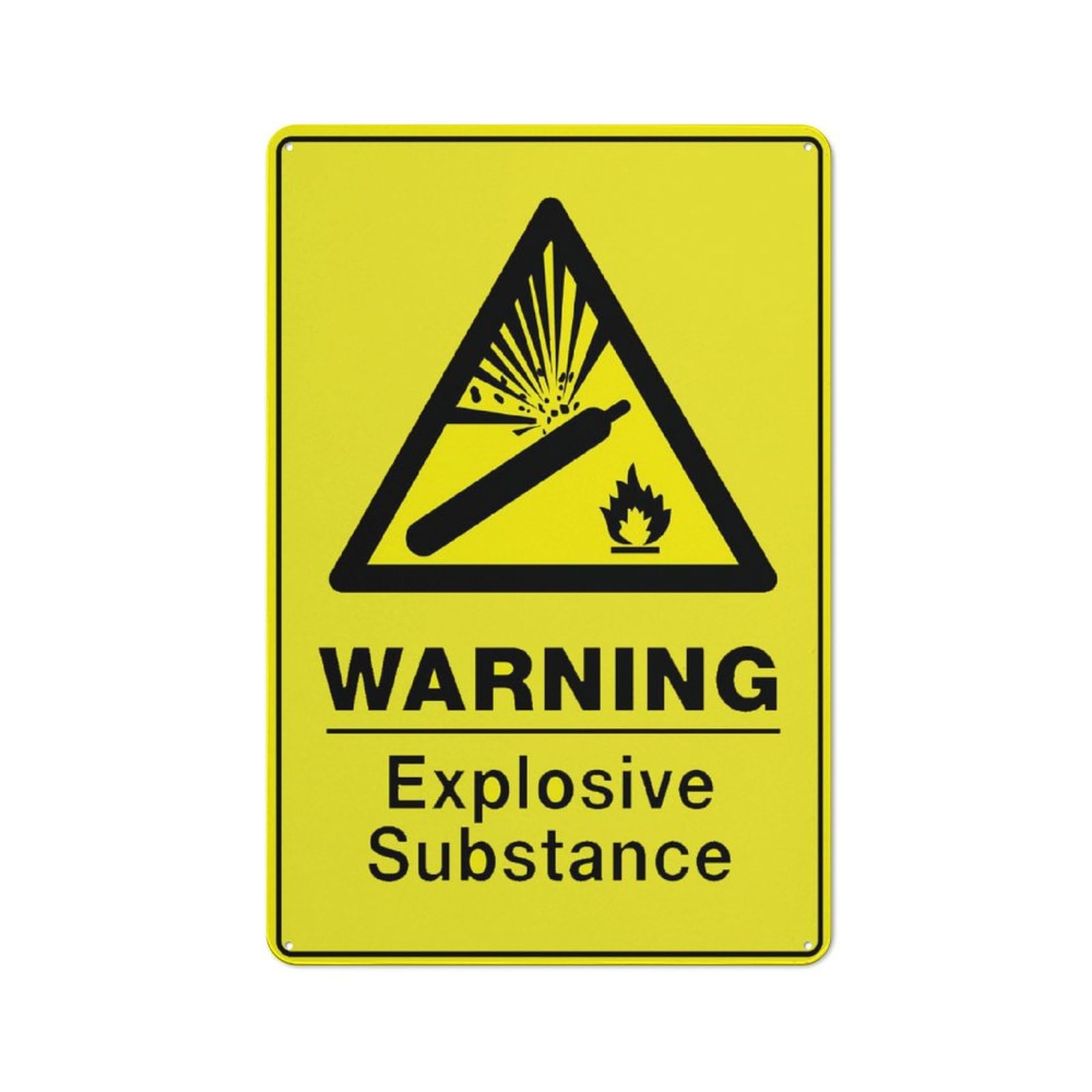 Warning Explosive Substance Sign Metal Signs 12X8 Inch Rust Free Aluminum,Uv Ink Printing,Durable/Weatherproof Outdoor For Home