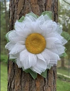 WHITE FLOWER WREATH,POLY BURLAP WREATH,SUMMER/SPRING WREATH,FLOWER WREATH,DOOR DECOR
