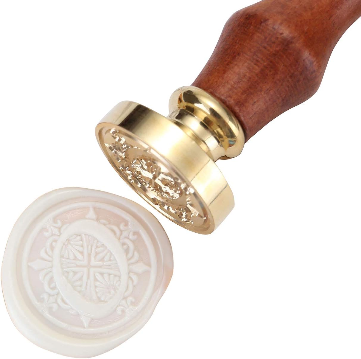 Wax Seal Stamp, Yoption Classic Irises Alphabet O Seal Wax Stamp, Vintage Retro Brass Head Wooden Handle Letter O Sealing Wax Seal Stamp (O)