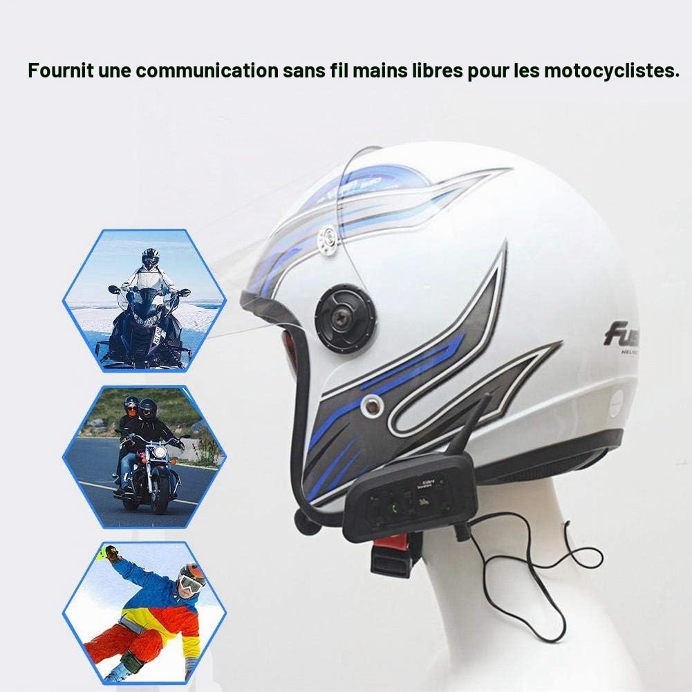 Vnetphone V6-1200 Interphone Bluetooth pour Moto, Intercom Full-Duplex, portée 1200 m, écouteurs sans Fil, capacité 6 passagers