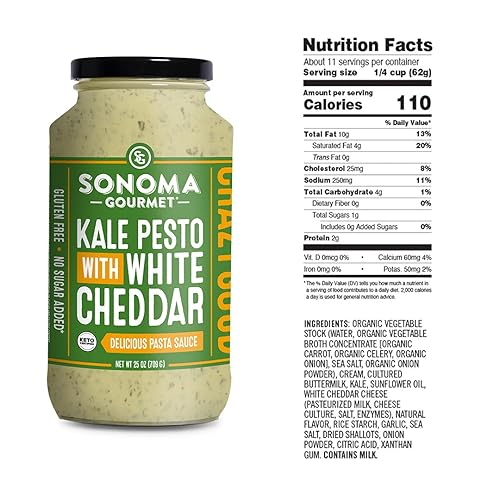 Miniatura 7 de Sonoma Gourmet Paquete variado de salsa para pasta, sin OMG, sin gluten y sin azúcar añadido, hecho con ingredientes frescos, tarros de 25 onzas