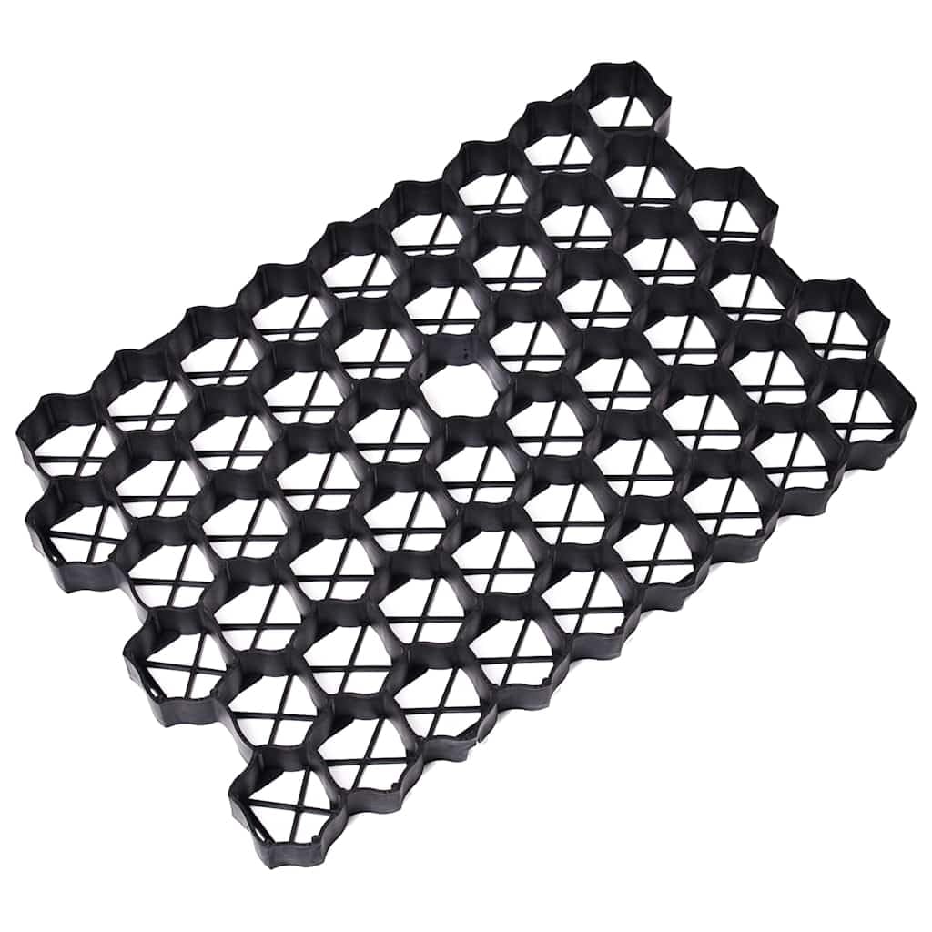 Rasenwaben 16 Stk. Set Schwarz 60 x 40 x 3 cm Kunststoff Rasengitter für Garten Einfahrt Gehweg Bodenbefestigung