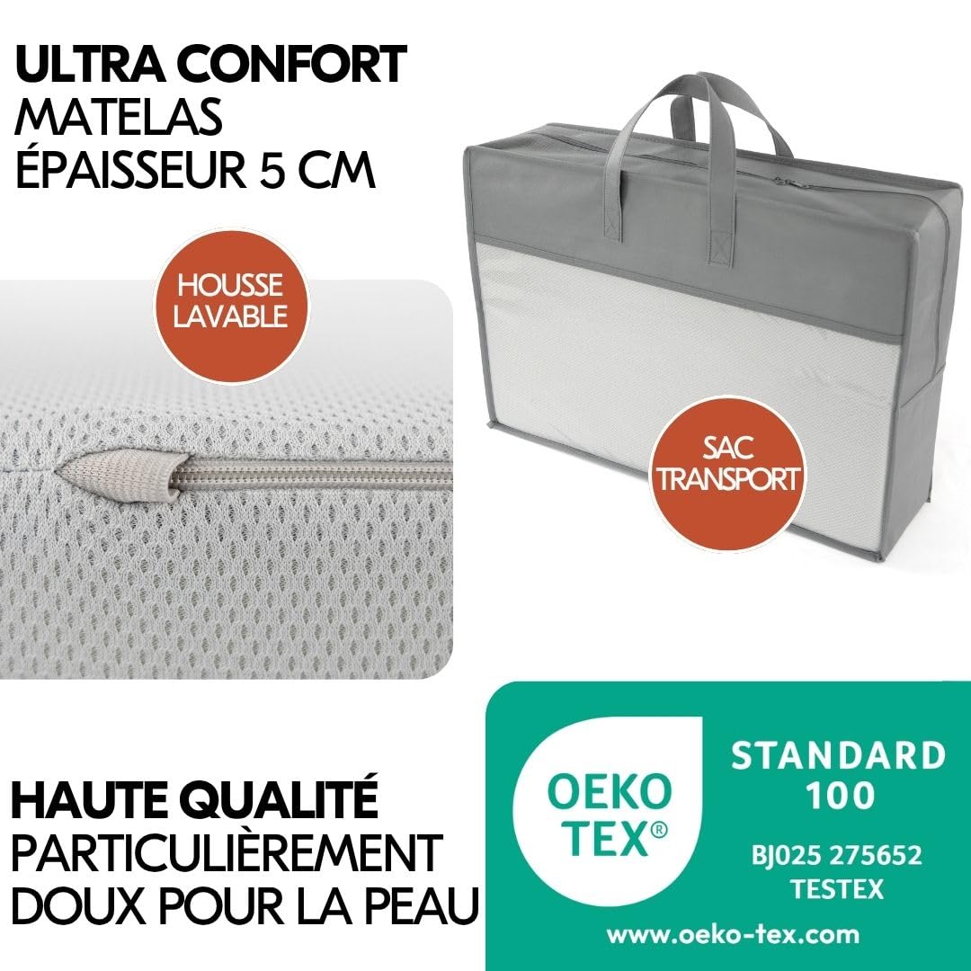 hauck Lit Parapluie Bébé Sleep N Easyfold I Pliage Ultra Rapide - Dark Grey | Inclus matelas et moustiquaire I Lit voyage bébé pliable avec roulettes, ouverture latérale et sac de transport