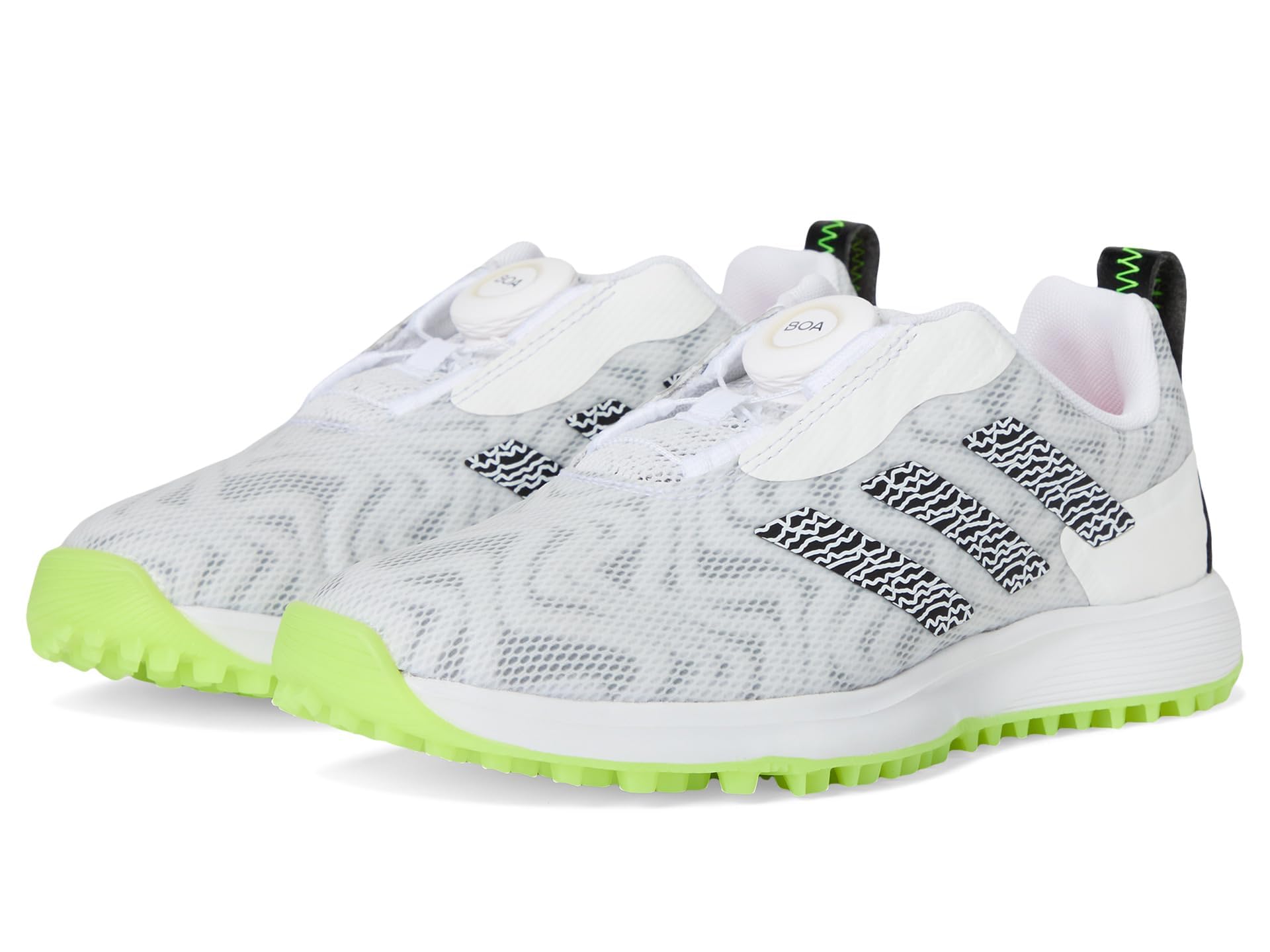 adidas Youth CodeChaos BOA 25 Spikeless Golf Shoes, Footwear White/Core Black/Lucid Lemon, 3.5 Kids