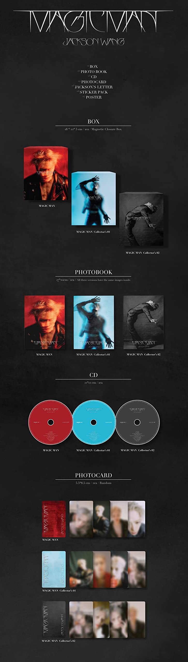 Amazon.co.jp: GOT7 Jackson Wang - MAGIC MAN (3 Set Ver.) Korean