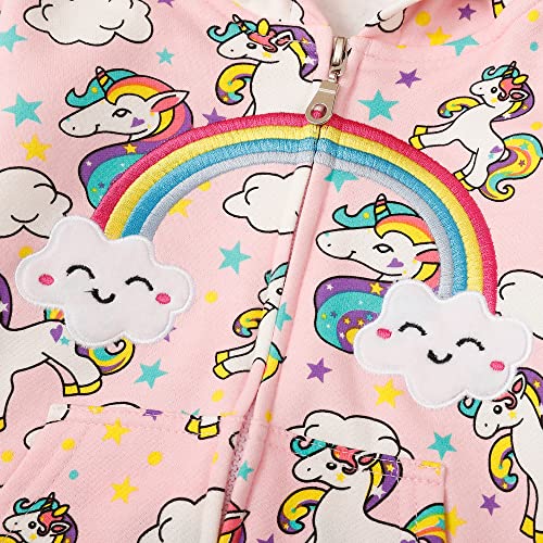 Retsugo Girls Unicorn Jacket Zip Up Hoodie Toddler Girl Sweatshirt Hooded Cartoon Winter Coat Casual Outerwear Size 4T #TOP3