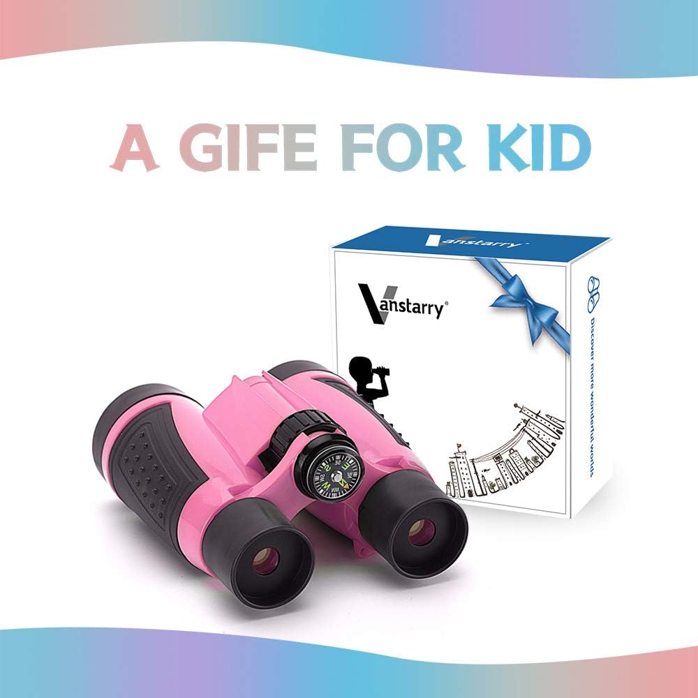Vanstarry Kids Binoculars, 5X30 Optical Lens - Compact High Resolution Kids Binoculars for Kids Camping, Hiking, Bird Watching and Outdoor Exploring - Including Compass : Camera & Photo
