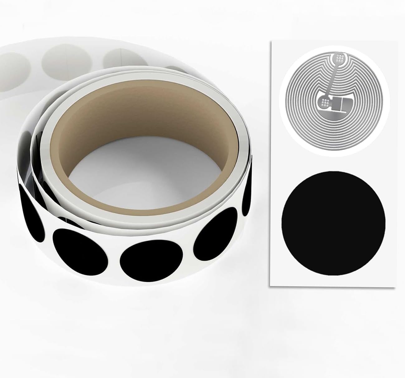 20pcs Ntag213 NFC Chip Black Sticker Tags - 144 Bytes, Compatible with All NFC-Enabled Smartphones
