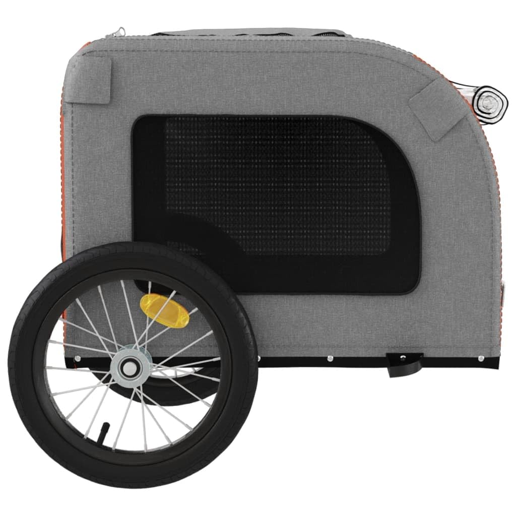 Remorque de Vélo pour Chien, Chariot Transport pour Animaux de Compagnie Orange et Gris 125x64x66 cm