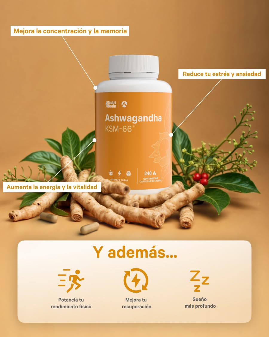 Ashwagandha KSM-66® (5% Whitanólidos) - Formato XXL, 4 Meses - 15:1 Extracto Puro Ultraconcentrado - Menos Estrés, Ansiedad, Más Energía, Sueño Reparador y Regulador de Cortisol