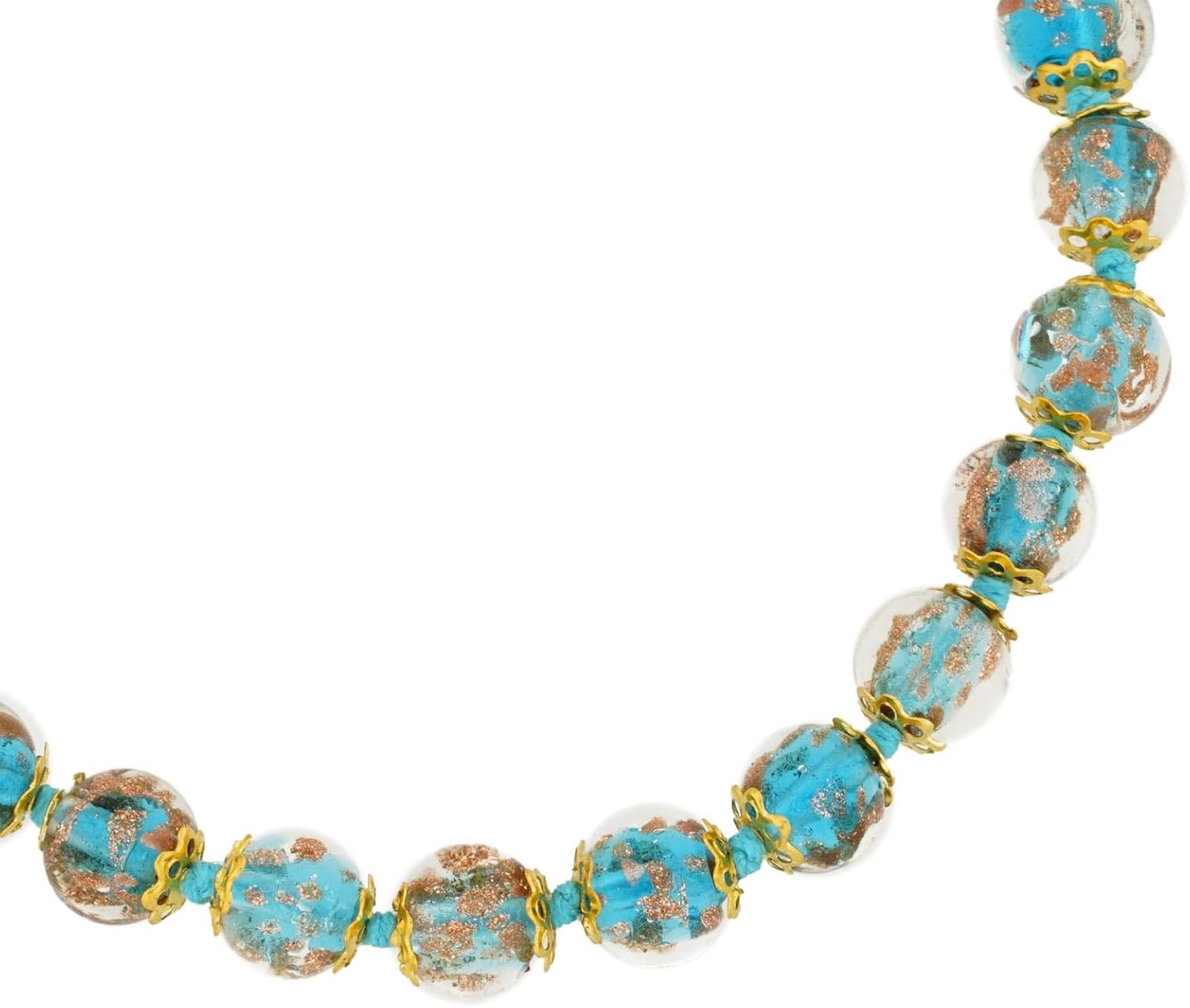 Glass Of Venice Murano Glass Sommerso Necklace - Teal