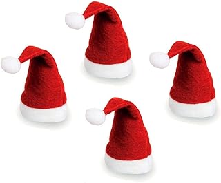 4 Santa Hats for Wine Drink Bottle Tops Toppers Father Christmas Novelty Gift