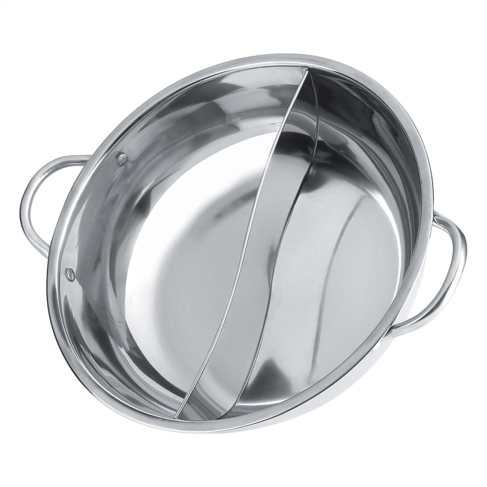 27/29/31cm Thick High Strength, Stainless Steel Hot Pot with Divider, Anti Deformation Hot Pot, Two Flavor Separation Induction Cooker Usable for Gas Furnace (30cm)