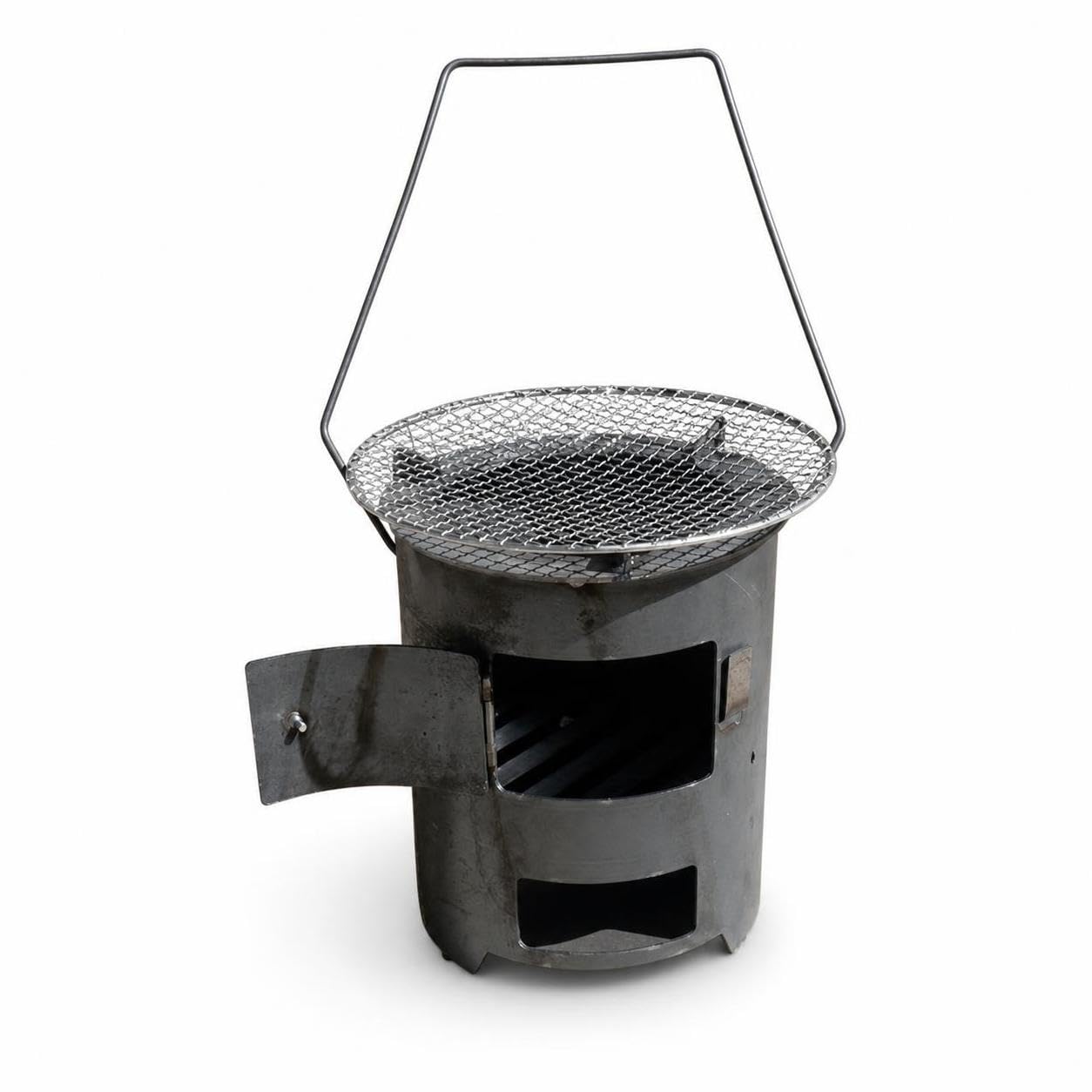 Fornello da Campeggio Portatile per Esterni, Stufa e Carbone per Barbecue e Campeggio Outdoor, Portatile, Medio, Spesso, con Griglia