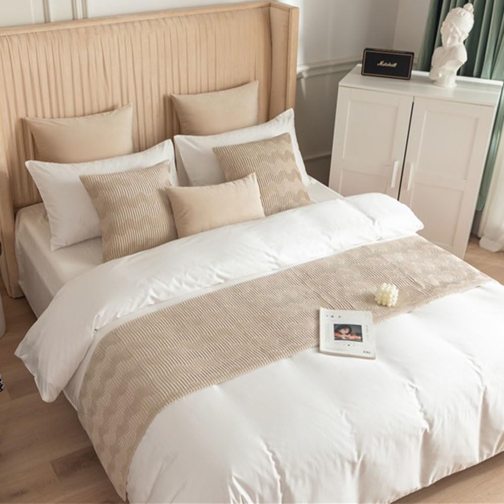 Soft Bed Runners, Nordic Dutch Velvet Thickened Double-Sided for King Size Queen Size Bed，Bed Runners & Scarves Protection for Hotel Guesthouse Wedding Room