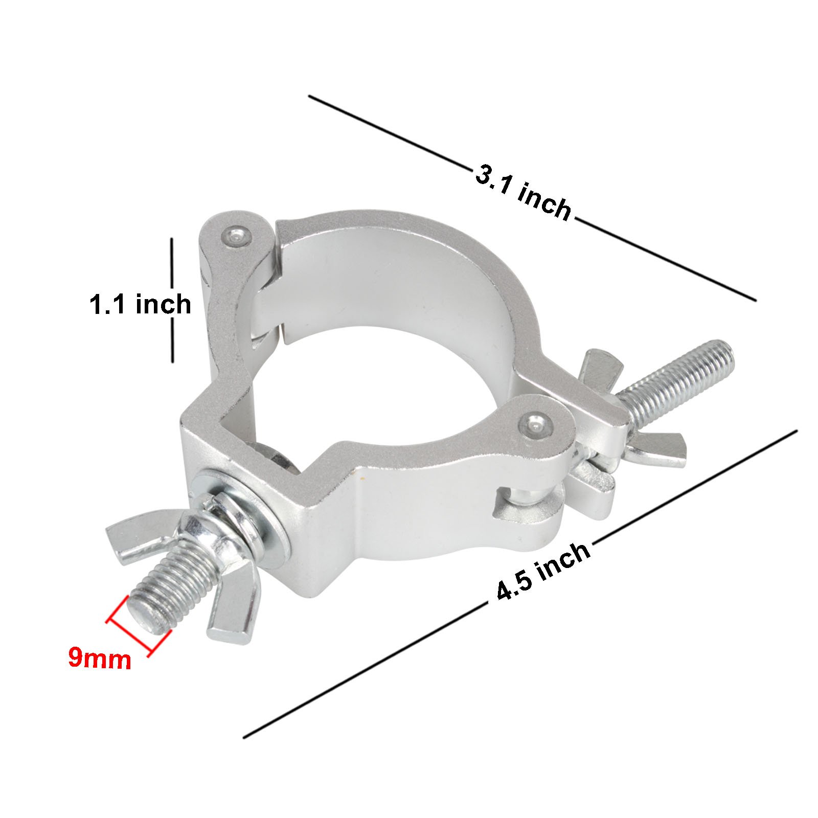 TSSS 4 Pack Dia 2 pollici O Montare Morsetti Luce della fase Lega di alluminio Hook Heavy Duty 100kg / 220 lb per Par Faretti Moving Head illuminazione accessori