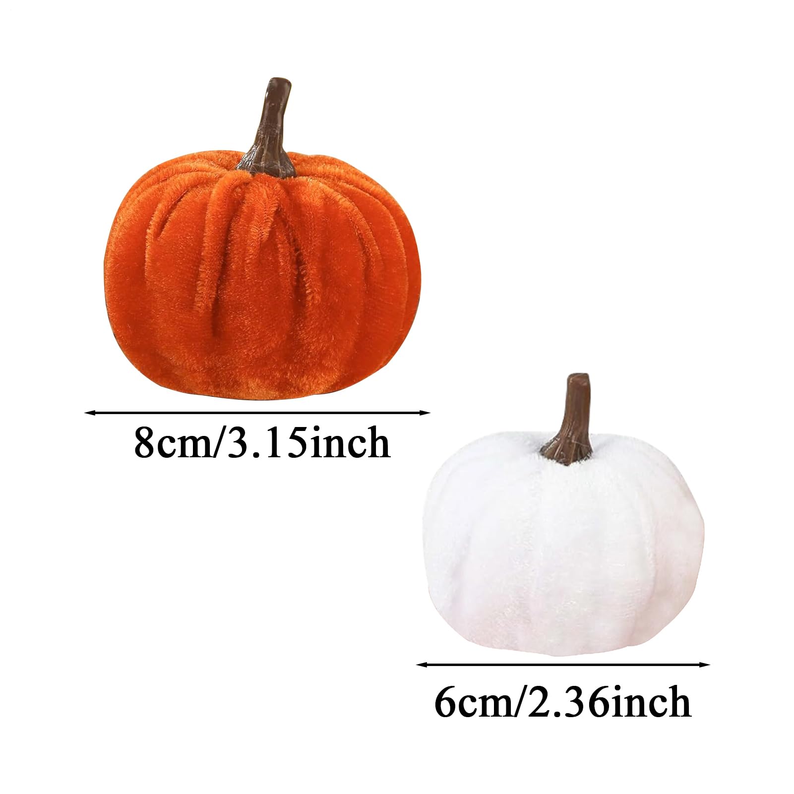 Genérico Zucche autunnali in velluto, 16 pezzi, decorazione zucche | Accessori per la casa per giardino, finestra, camera da letto, interno, fattoria